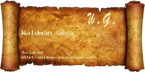Waldman Géza névjegykártya