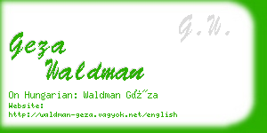 geza waldman business card